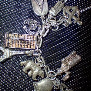 Fine silver charm bracelet